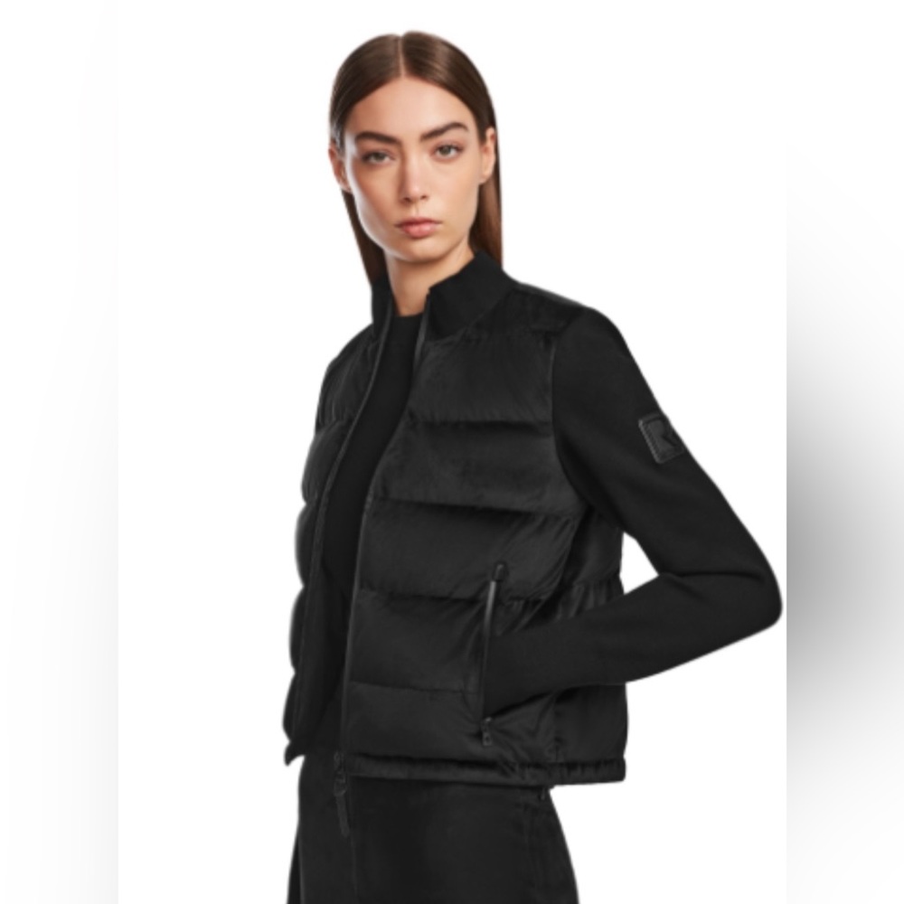 Rudsak Camille V woman’s velvet hybrid knit and light down jacket